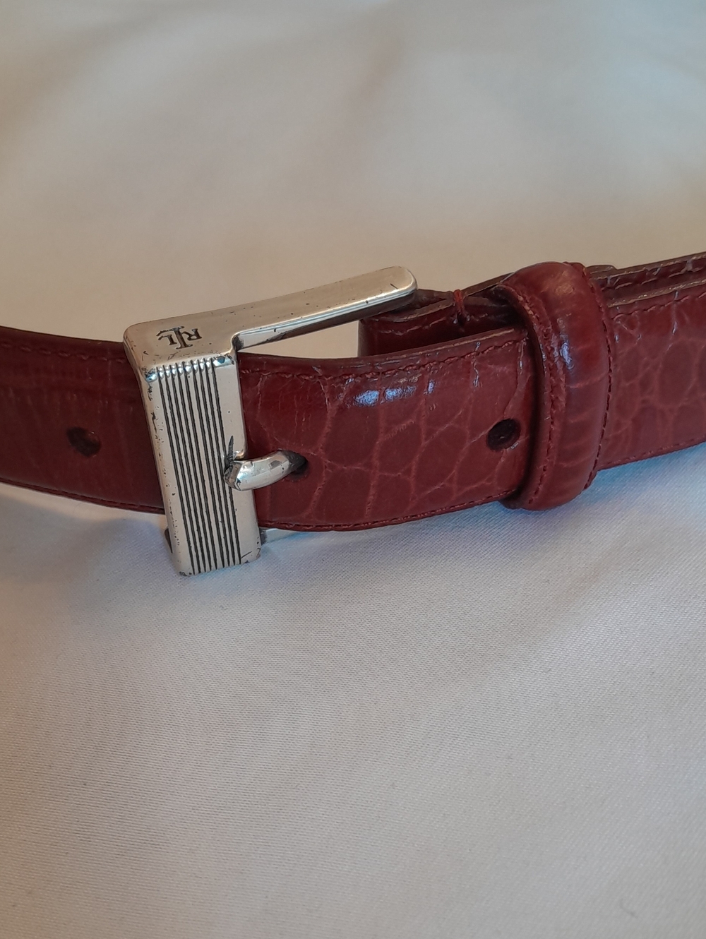 Ralph Lauren Leather Belt - Burgundy, XL